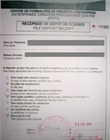 Récépissé de dépôt dossier CFCE